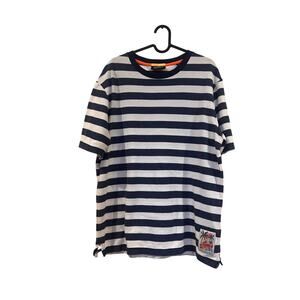 Scotch and soda navy and white stripe heavy weight tee